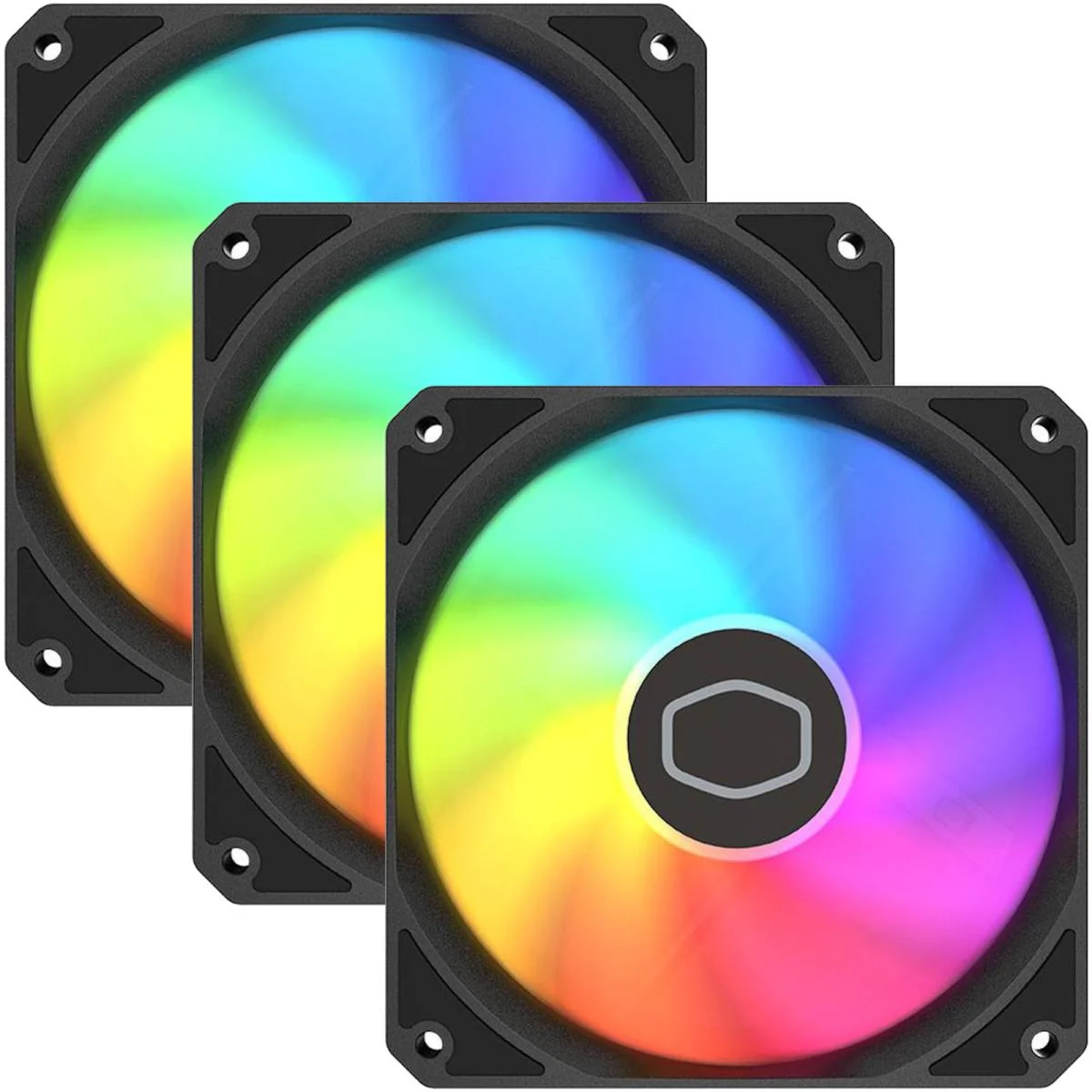Cooler Master MasterFan MF120 Lite ARGB 3-Pack Black 120mm Fans with Controller - Thumbnail 3