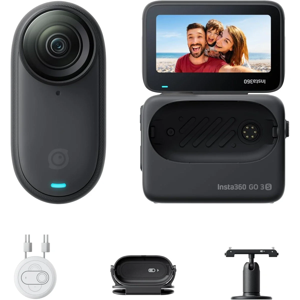 كاميرا أكشن Insta360 GO 3S بدقة 4K وسعة 128GB مع Action Pod، أسود منتصف الليل - Thumbnail 2