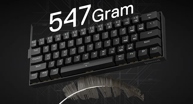 كيبورد ألعاب Redragon K617 HE سلكي 60% بمفاتيح Hall Effect مغناطيسية - أسود Essential - Thumbnail 13