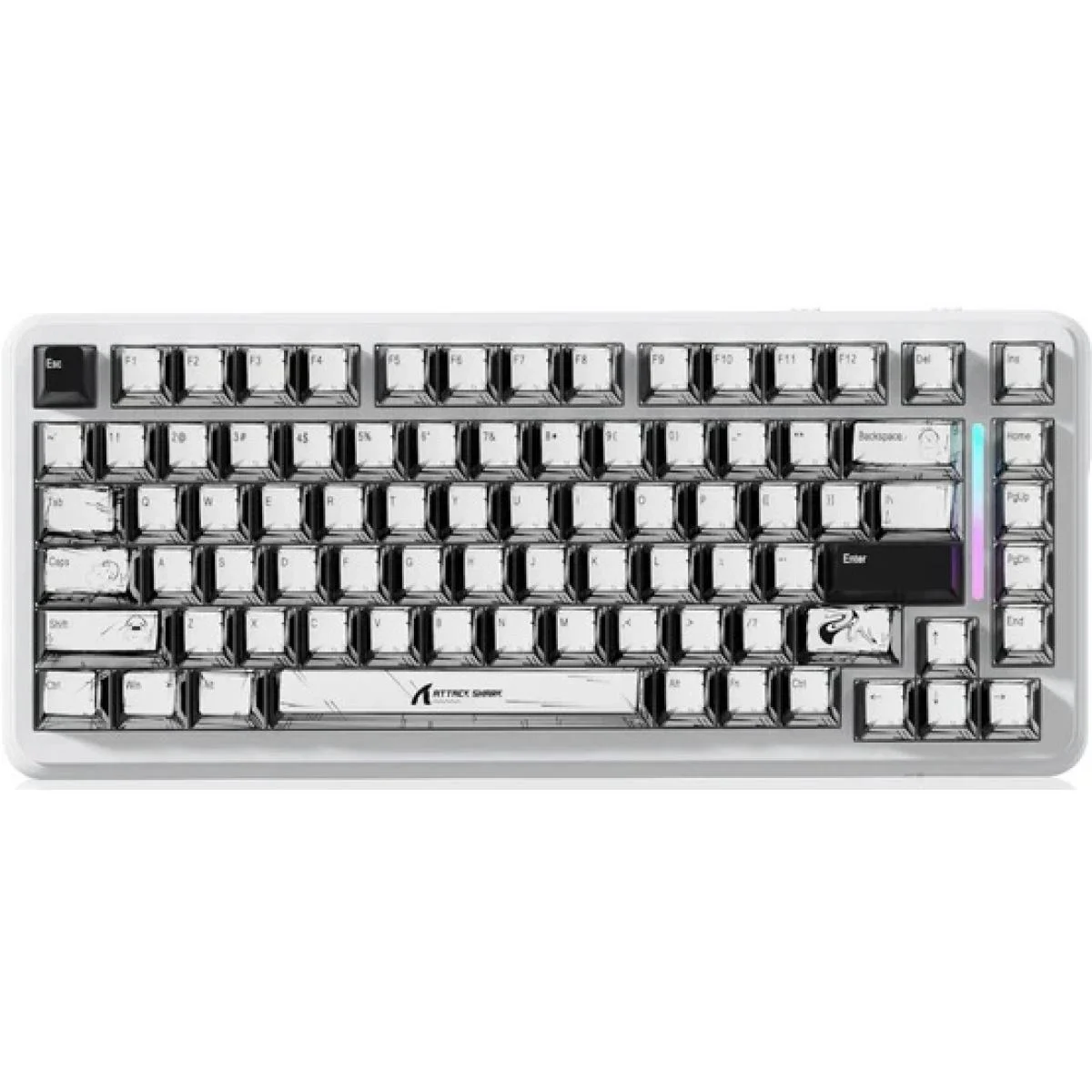 ATTACK SHARK Magnetic Gaming Keyboard, Tri-Mode Wireless, 8KHz, X82 PRO HE