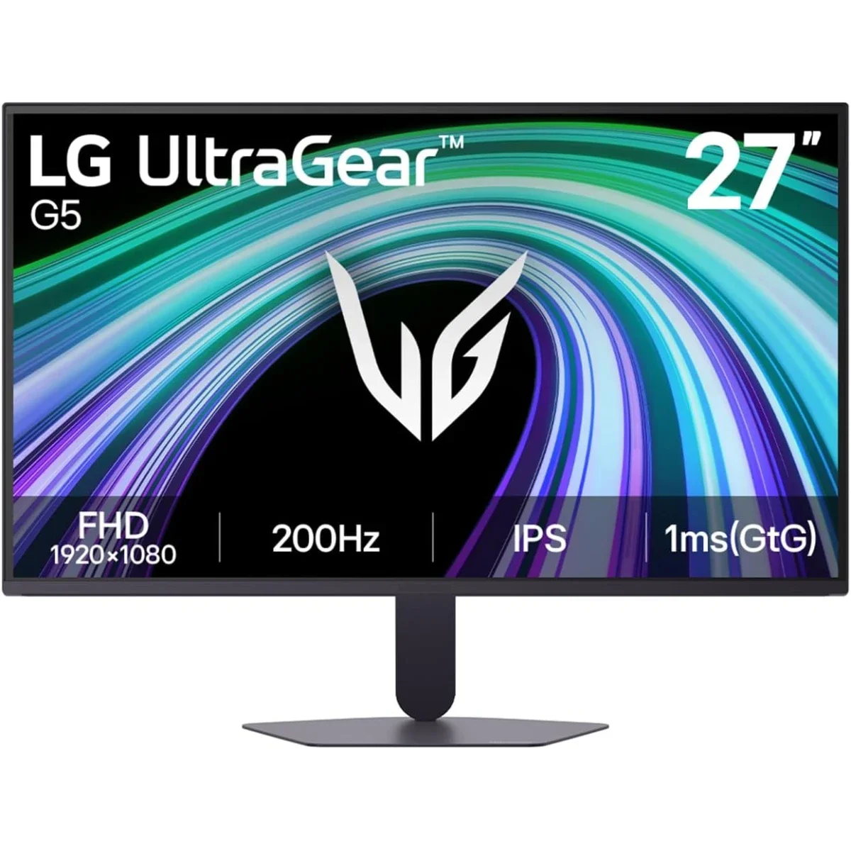 شاشة ألعاب LG 27G523B-B UltraGear G5 مقاس 27 إنش IPS Full HD، 200Hz، 1ms GtG، HDR10، FreeSync وG-SYNC Compatible، أسود