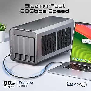 Promate PowerBolt5-80G Thunderbolt 5 USB4 USB-C to USB-C Cable 80Gbps 240W 1.2M Black - Thumbnail 13