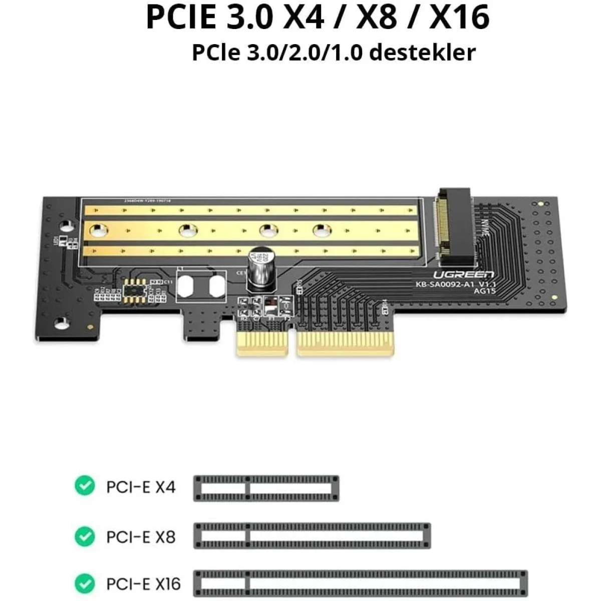 Ugreen PCIe 3.0 x4 M.2 NVMe & NGFF SSD Adapter Card - Thumbnail 2