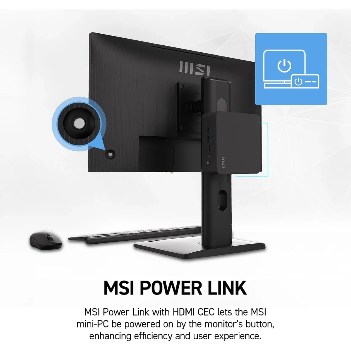 MSI 24-inch IPS Full HD Monitor, 144Hz, 1ms, FreeSync, HDMI, USB-C 15W PD, VESA, Tilt, Speakers, 4-Side Slim Bezel, Black – PRO MP242 E14C - Image 5
