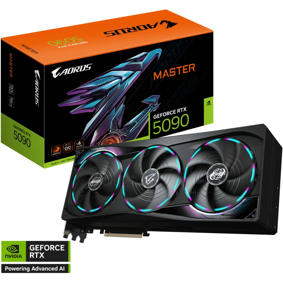 GIGABYTE AORUS GeForce RTX 5090 MASTER Graphics Card 32GB GDDR7 512-Bit PCIe 5.0