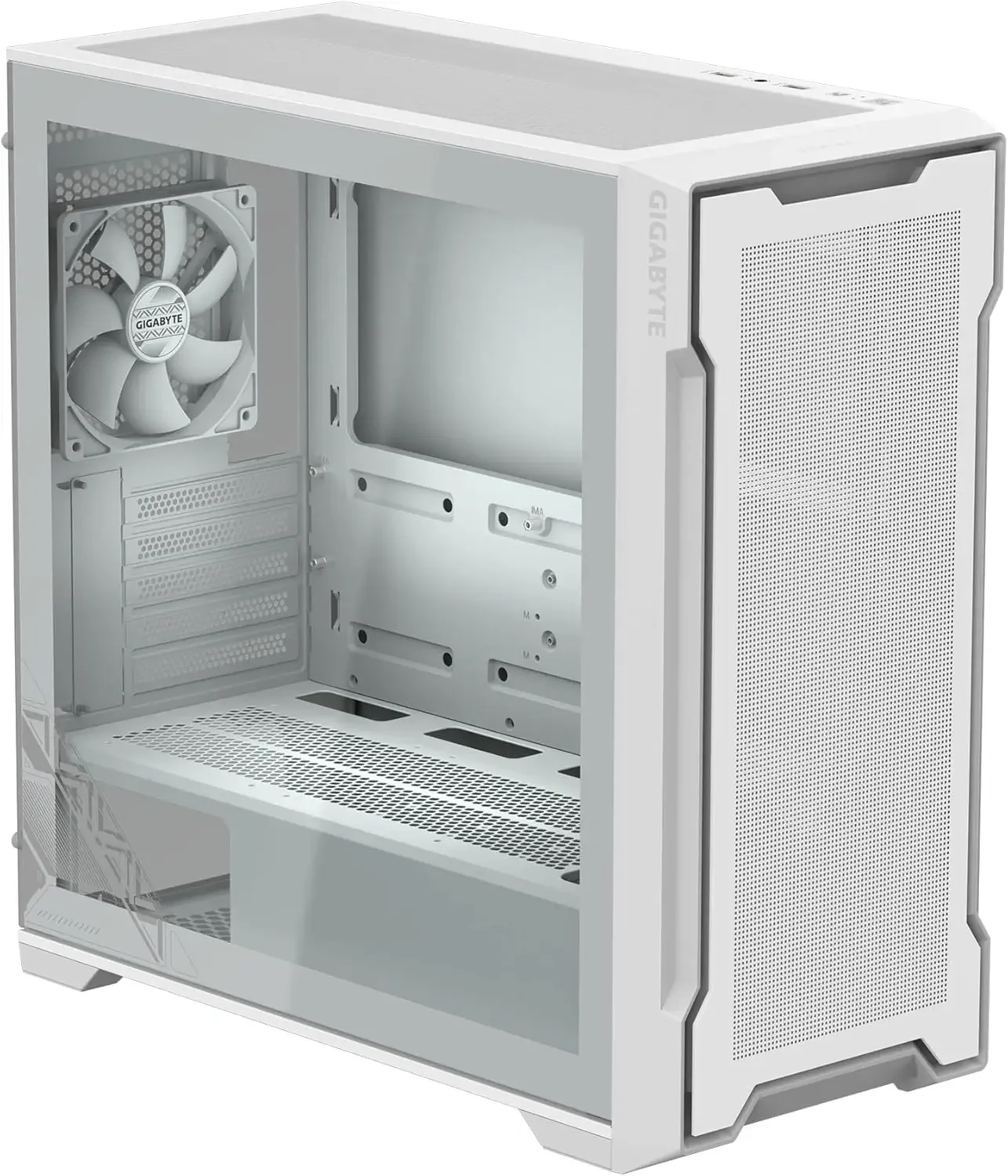 صندوق كمبيوتر GIGABYTE C102GI Glass Ice للألعاب ميد تاور أبيض - Image 5