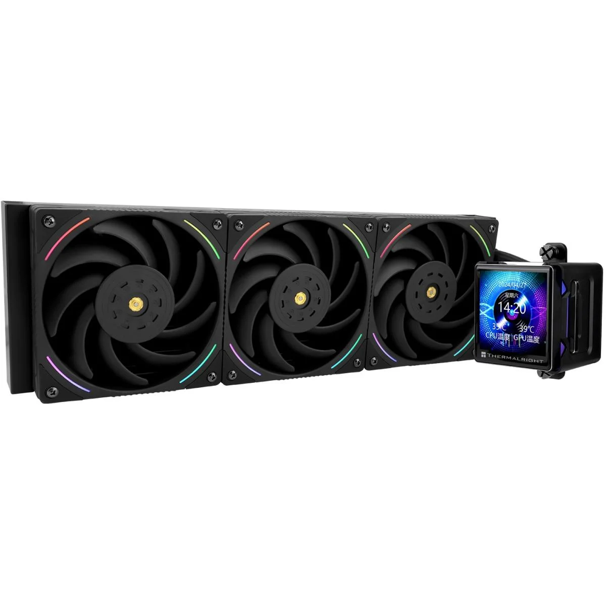 مبرد سائل للمعالج Thermalright Elite Vision 360 أسود ARGB مع شاشة IPS مقاس 2.7 إنش