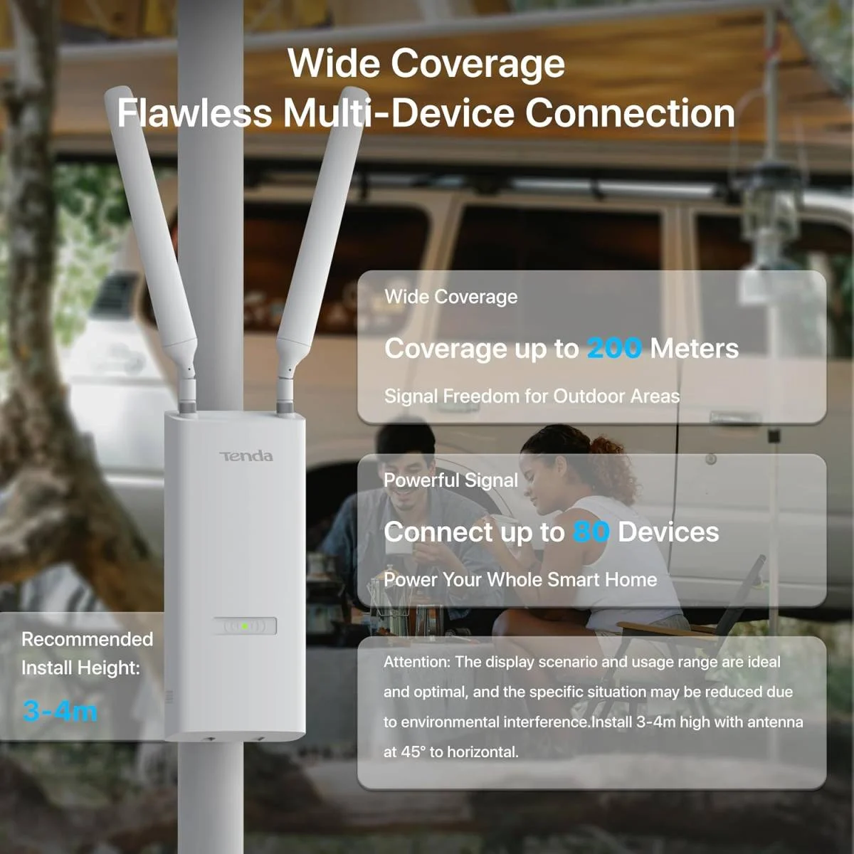 Tenda OAP3000 V1.0 AX3000 Wi-Fi 6 Indoor/Outdoor Access Point, 3000Mbps Dual-Band, 160MHz - Image 4