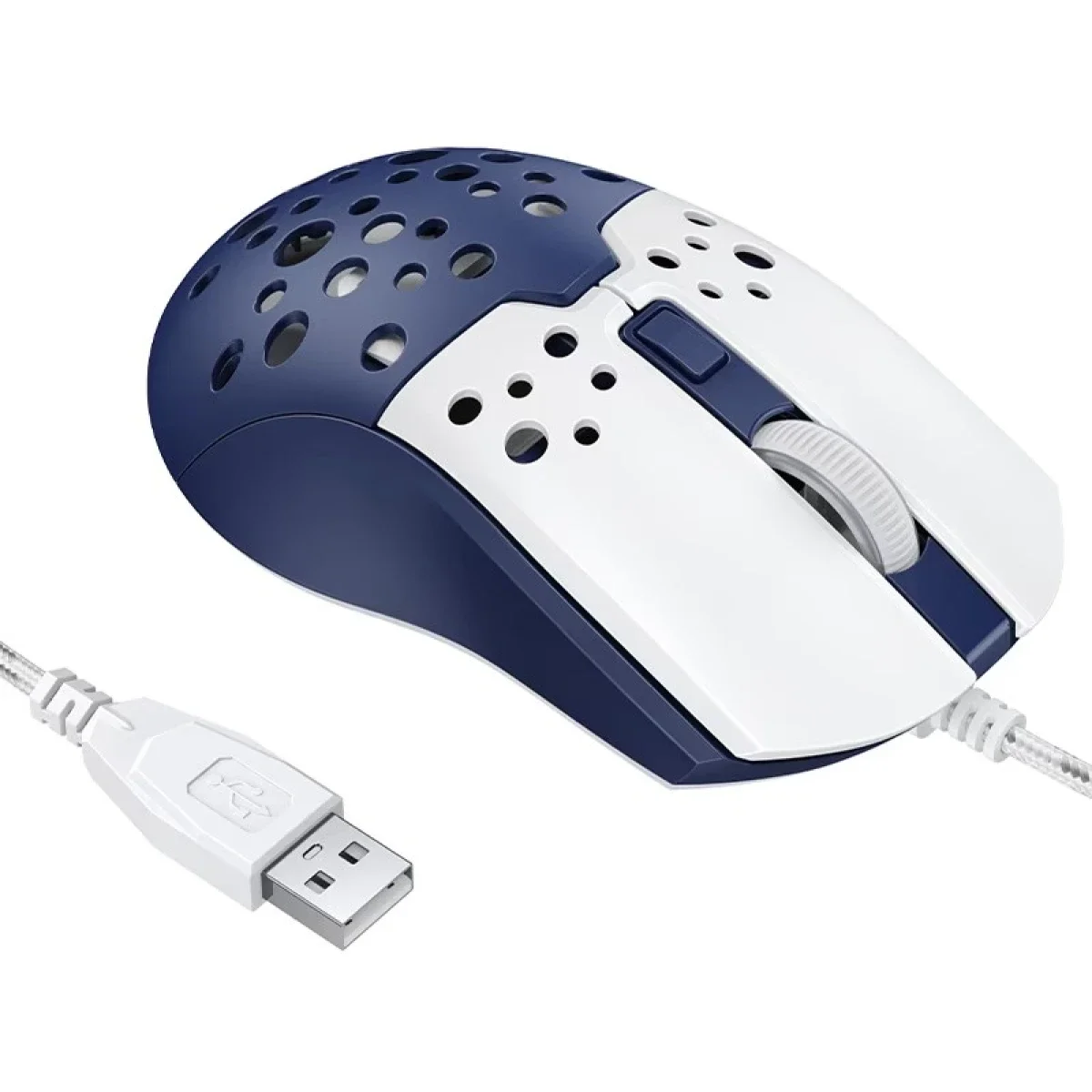 HOCO GM51 Sky Wired Gaming Mouse, 3600 DPI, 6 Buttons, White/Blue - Thumbnail 3