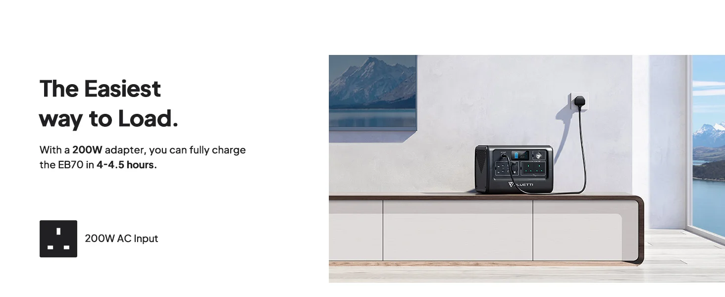 محطة طاقة محمولة BLUETTI EB70 بسعة 716Wh وبطارية LiFePO4 وقدرة 1000W رمادية - Thumbnail 18