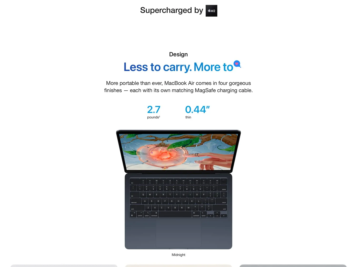 لابتوب Apple MacBook Air 13.6 إنش (2022) M2 رام 16GB SSD سعة 256GB لون Midnight - Thumbnail 8