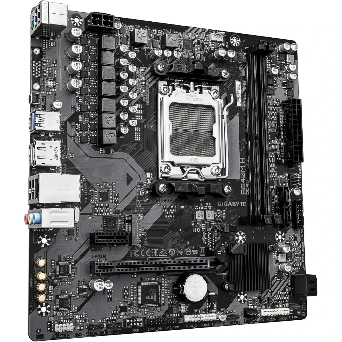 GIGABYTE B840M H Micro-ATX AM5 Motherboard with DDR5 and PCIe 4.0 - Image 3
