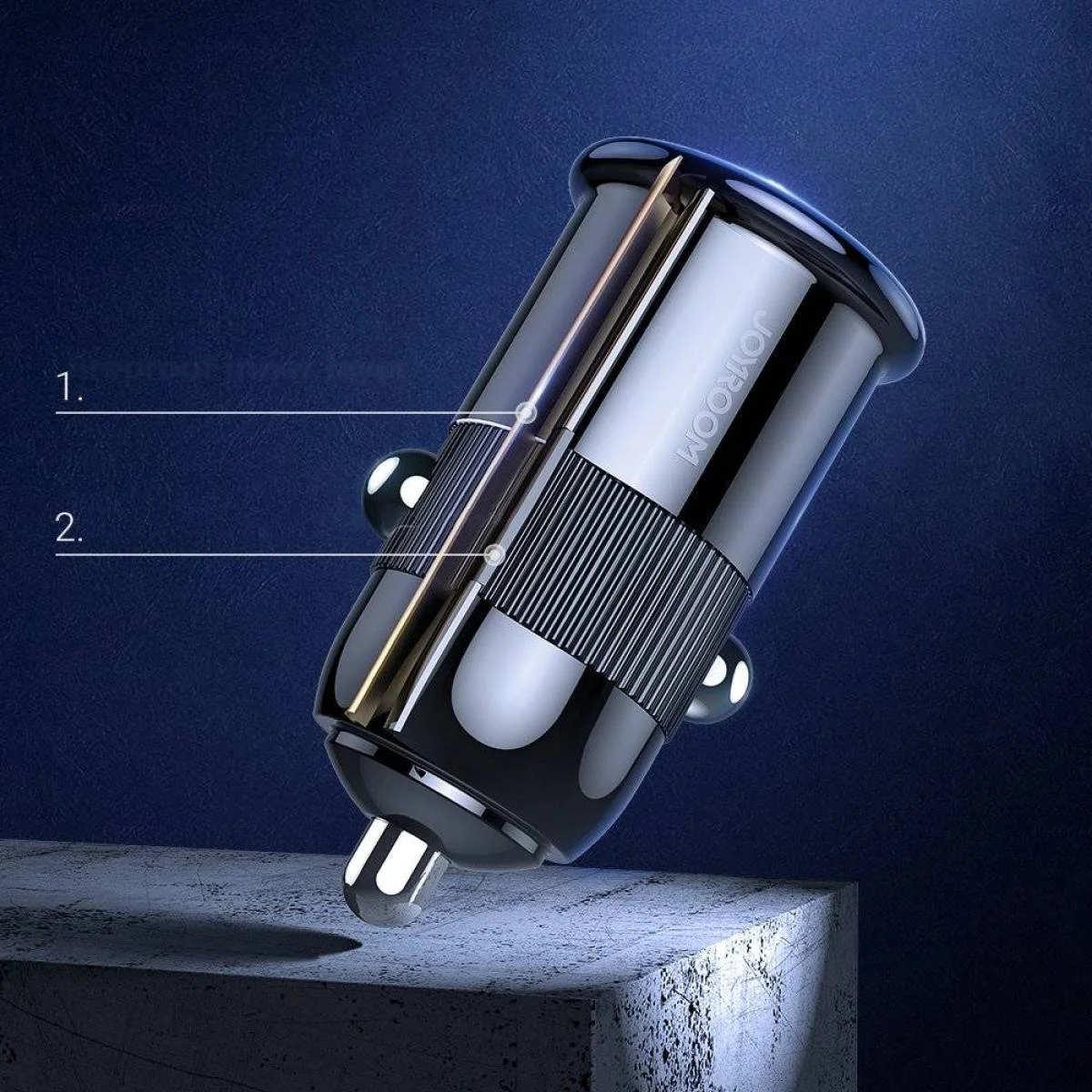 شاحن سيارة JOYROOM C-A06 ميني بمنفذي USB 3.1 أمبير مع كابل Lightning - Image 3