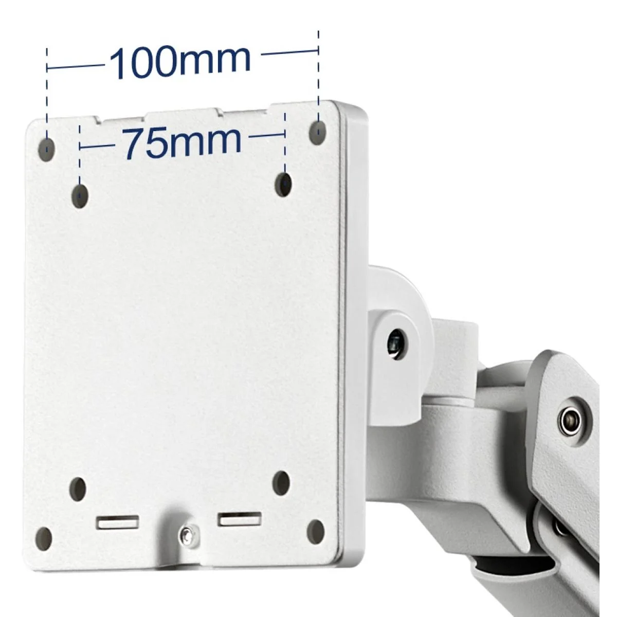 SilverStone ARM14 White Single Monitor Arm with Heavy-Duty Gas Spring - Thumbnail 2