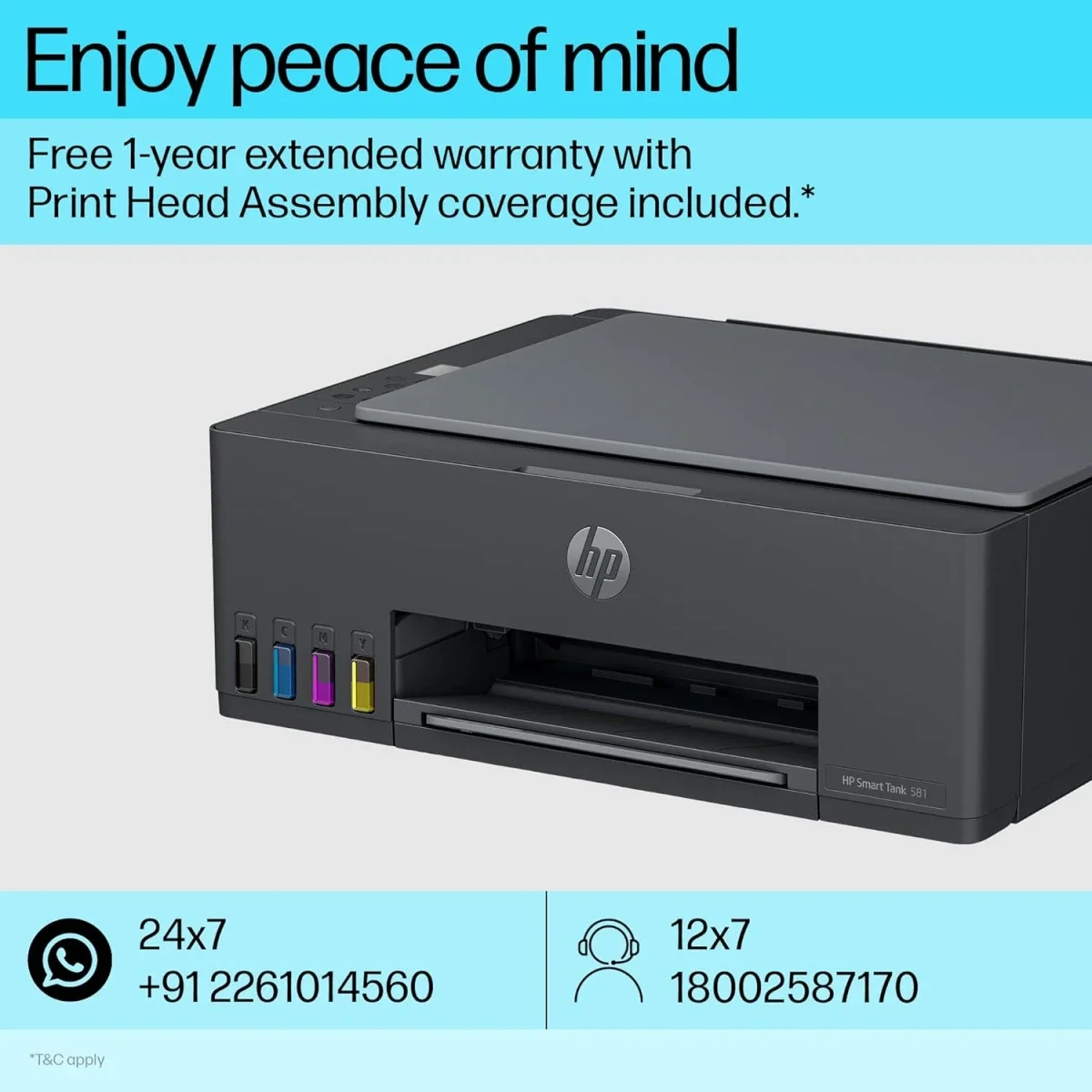 طابعة HP Smart Tank 581 الكل في واحد لاسلكية بخزان حبر ملونة - Thumbnail 4