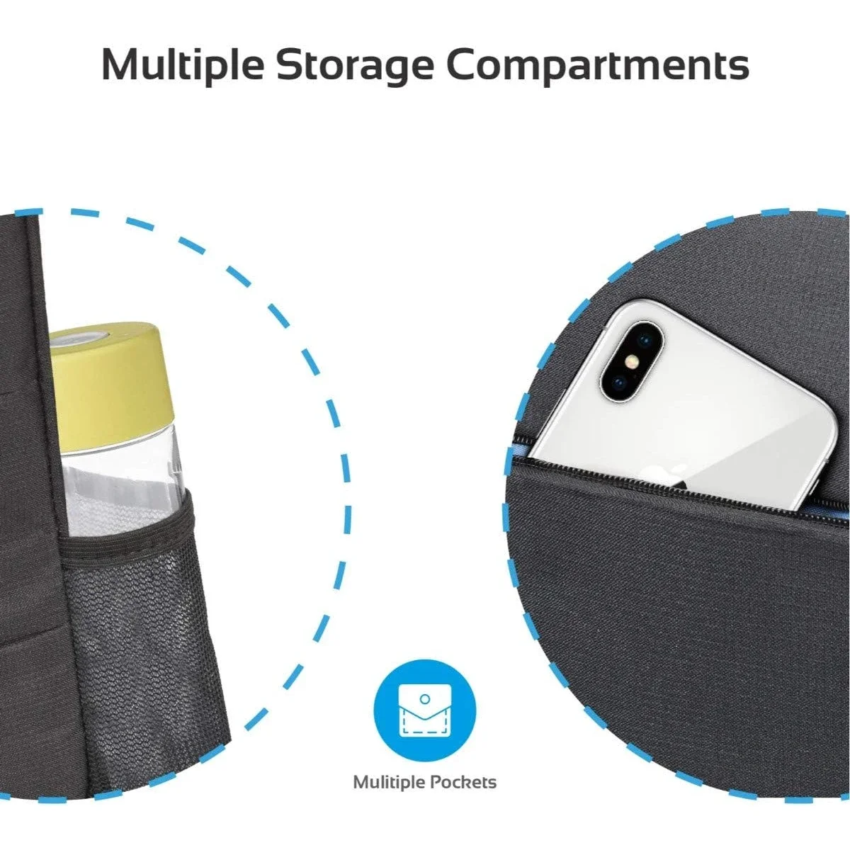 Promate Alpha-BP Travel Backpack for Laptops Up to 15.6 Inch Water-Resistant Anti-Theft - Image 6