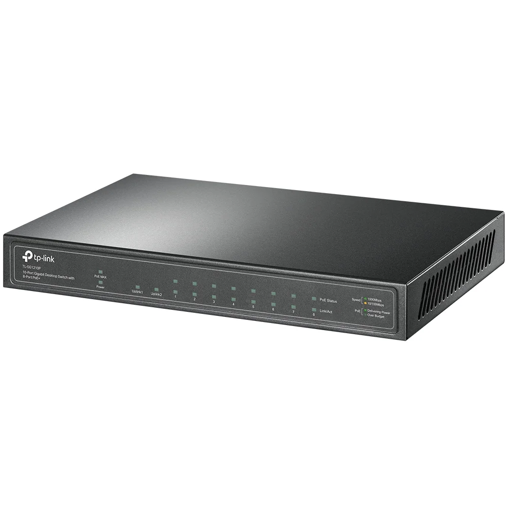 TP-LINK TL-SG1210P 10-Port Gigabit Desktop Switch with 8-Port PoE+ - Image 2