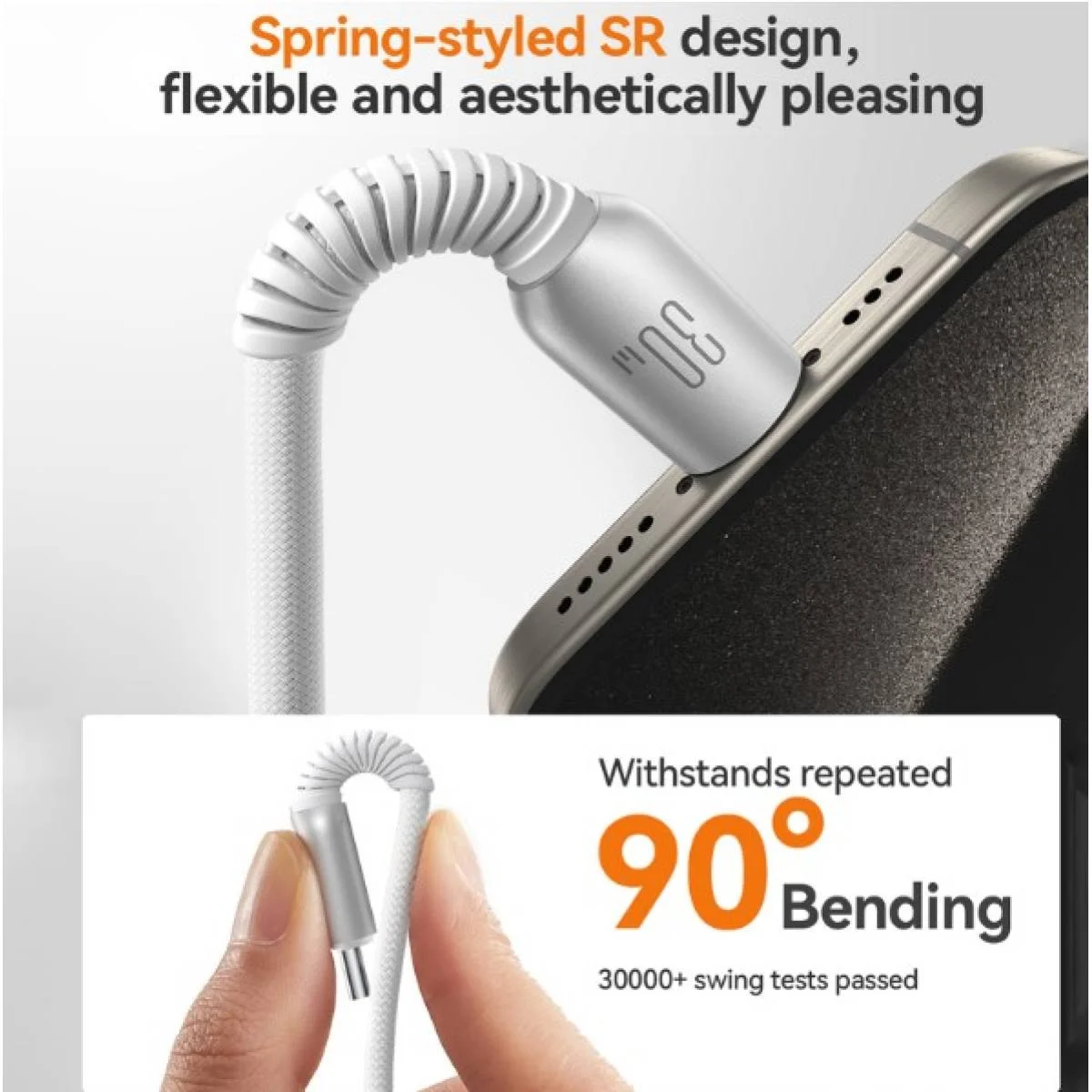كابل شحن وبيانات JOYROOM S-A51 Cutting-Edge Series بقدرة 60W بطول 1.2 متر Type-C إلى Type-C - Thumbnail 3