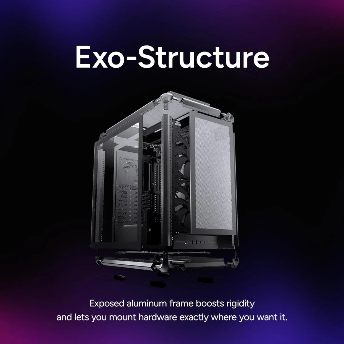 Cooler Master MasterFrame 500 Mesh ATX Mid-Tower PC Case with 360mm Radiator Support, USB-C, Black - Thumbnail 4