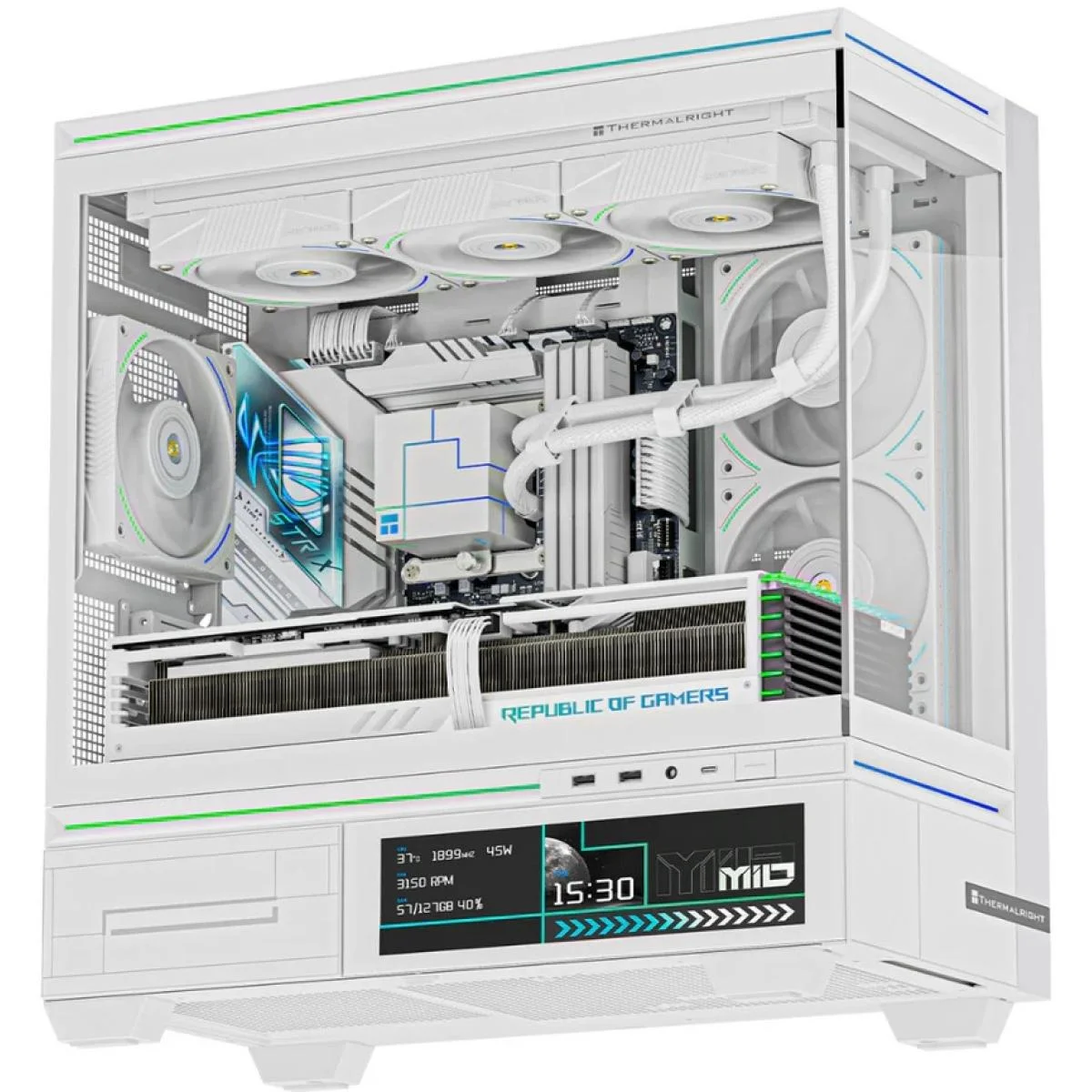 Thermalright TL-M10 VISION White mATX Mid-Tower Gaming Case with 9.16-inch LCD and 4 ARGB Fans