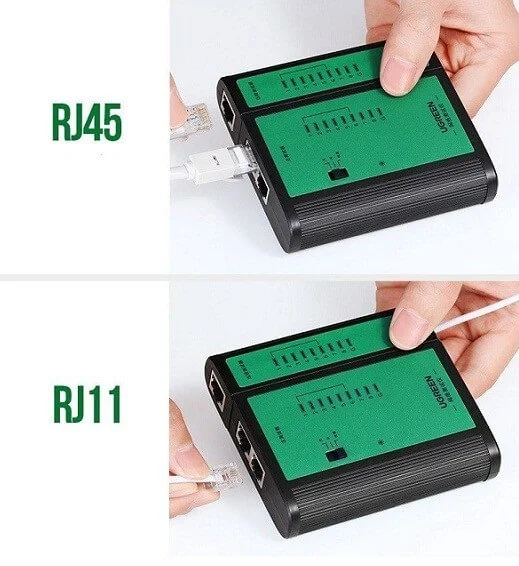 جهاز فحص كابلات الشبكة Ugreen 10950 لكابلات RJ11 وRJ45 - Image 2