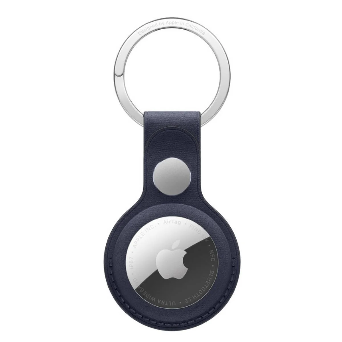 حامل ميدالية مفاتيح Apple AirTag FineWoven Key Ring كحلي من الستانلس ستيل والمايكروتويل المعاد تدويره