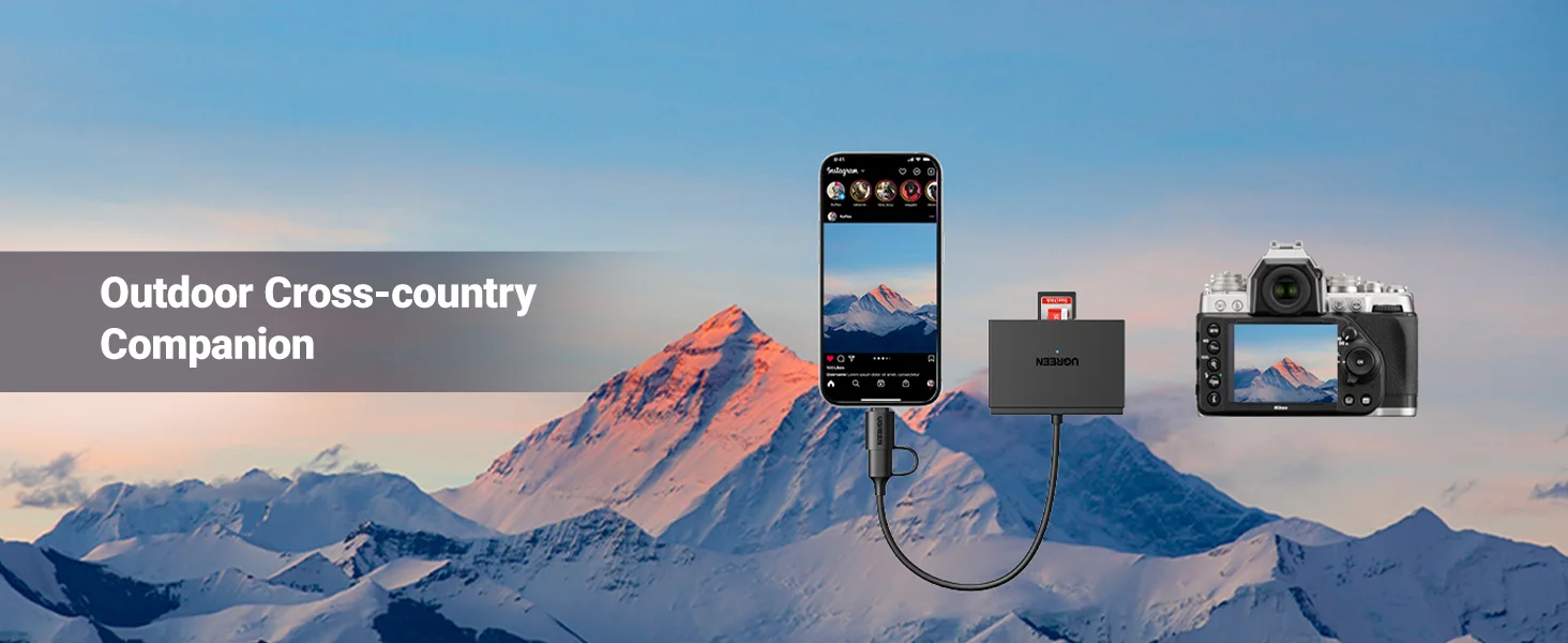 قارئ بطاقات Ugreen 4 في 1 USB-C وUSB-A لبطاقات SD وTF مع منفذي USB 3.0 بسرعة 5Gbps - Thumbnail 15