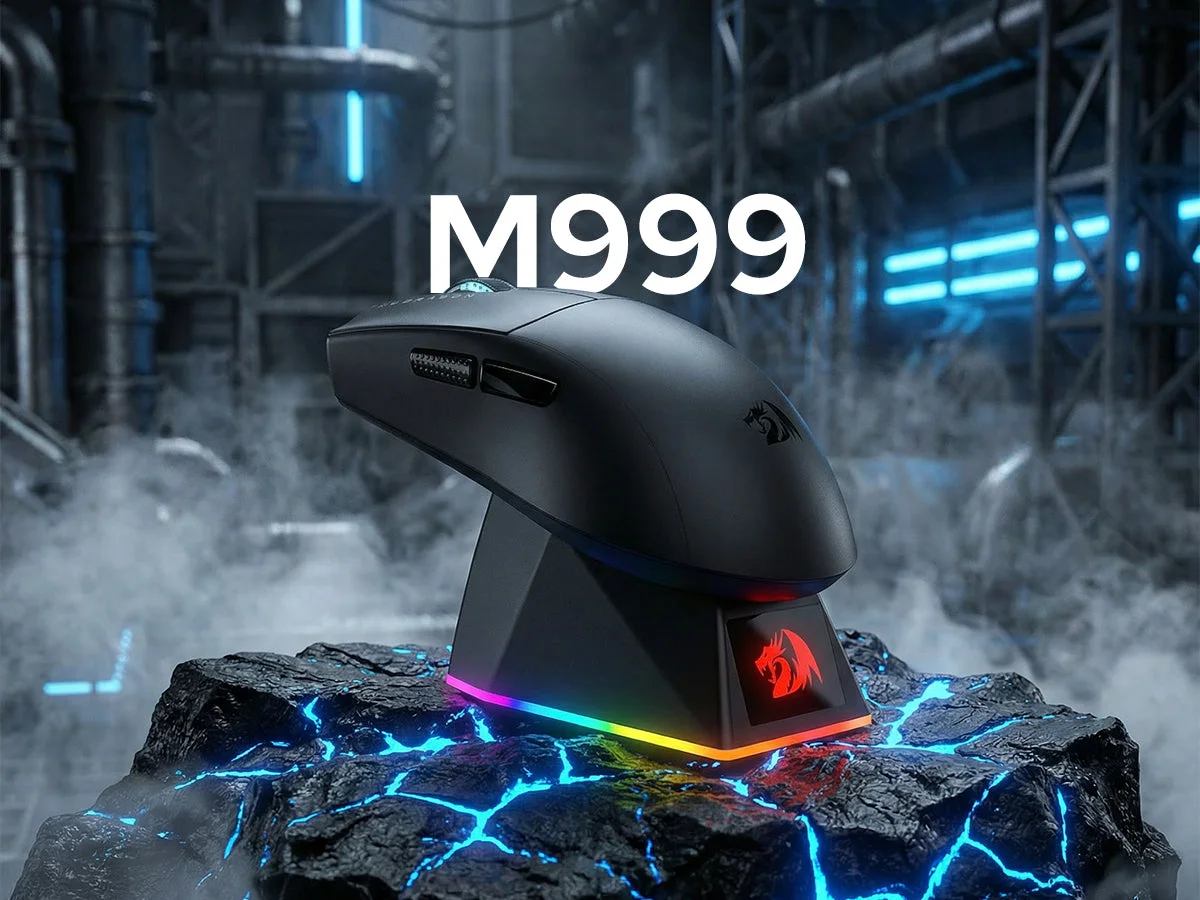 ماوس ألعاب Redragon K1NG M999 لاسلكي فائق الخفة ثلاثي الاتصال مع قاعدة شحن RGB، أسود، 45000 DPI - Thumbnail 13