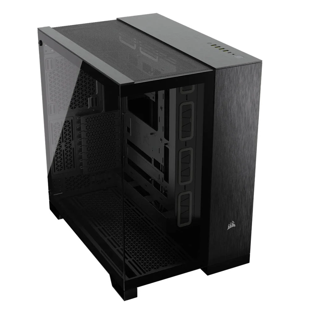 Corsair 6500X Dual-Chamber Mid-Tower PC Case – Black/Obsidian Aluminum – CC-9011283-WW - Image 2