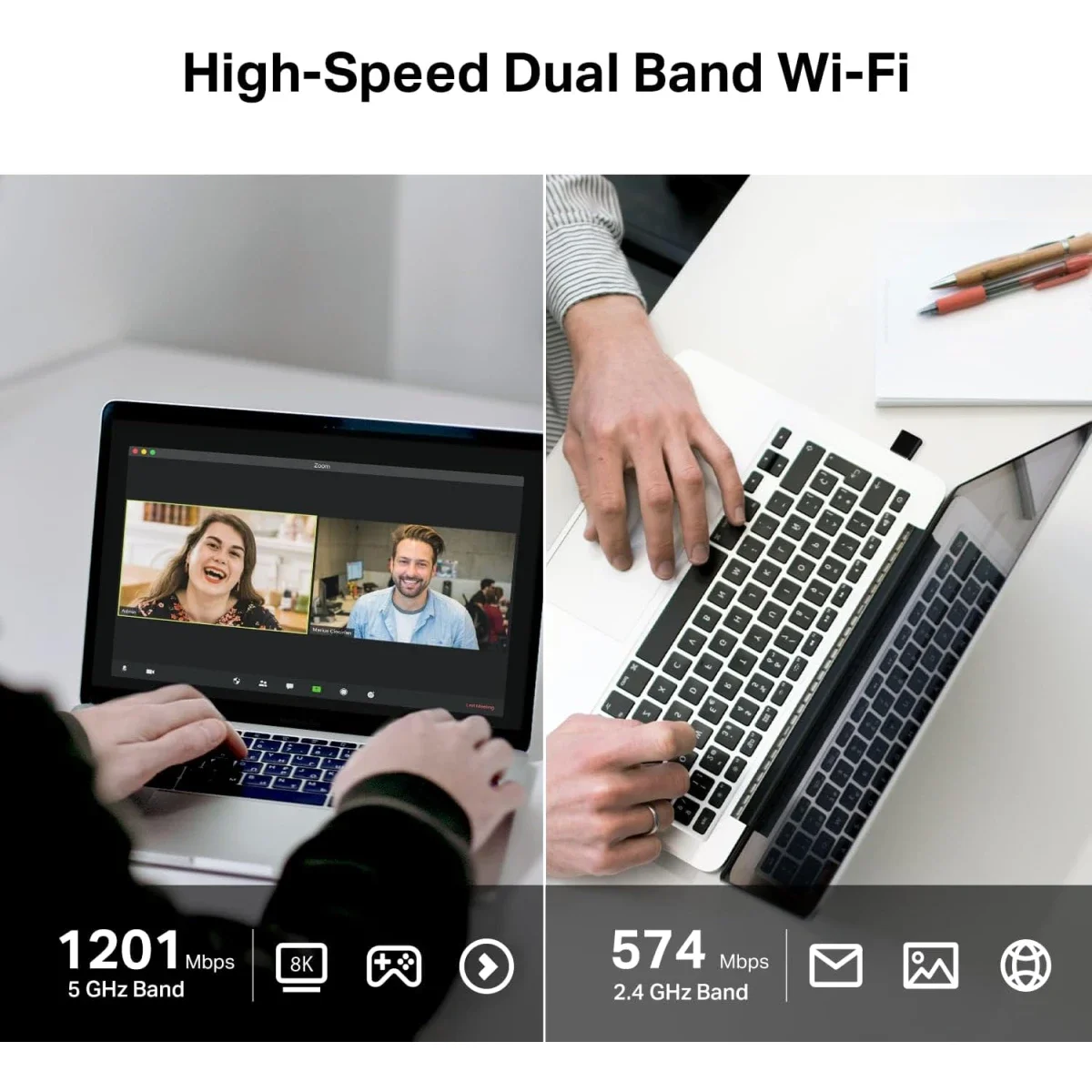 محول واي فاي TP-LINK AX1800 USB 6 مزدوج النطاق Archer TX20U Nano - Thumbnail 4
