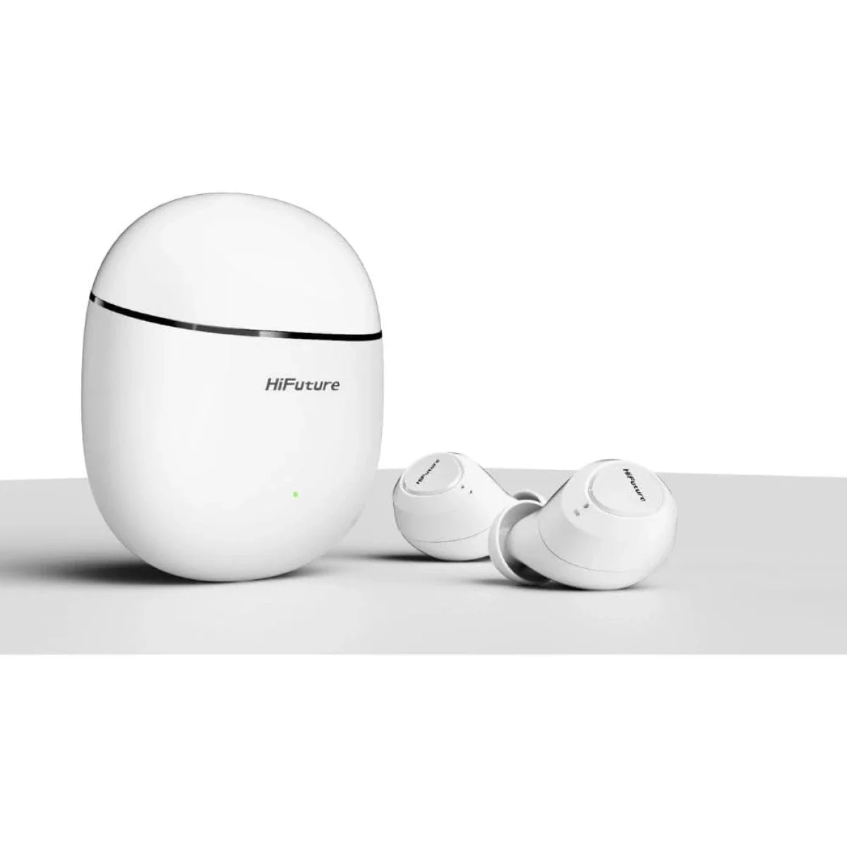 سماعات أذن HiFuture OlymBuds3 لاسلكية، تشغيل حتى 25 ساعة، IPX5، أبيض - Image 4