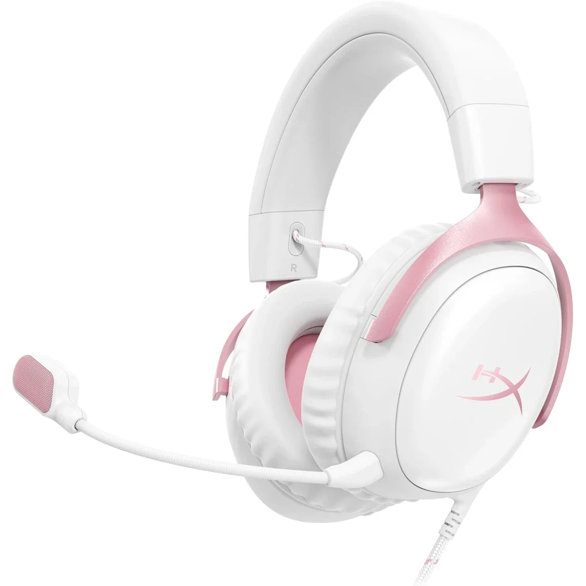 HyperX Cloud III Wired Gaming Headset, 53mm Drivers, DTS Spatial Audio, Pink - Thumbnail 2