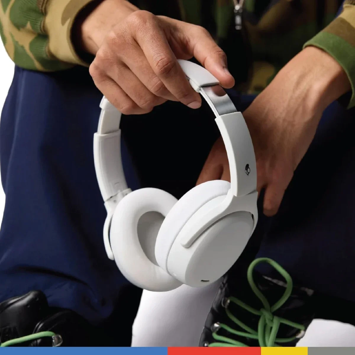 سماعات رأس Skullcandy Crusher ANC 2 لاسلكية بتقنية Bluetooth فوق الأذن مع باس قابل للتعديل - Bone - Thumbnail 6