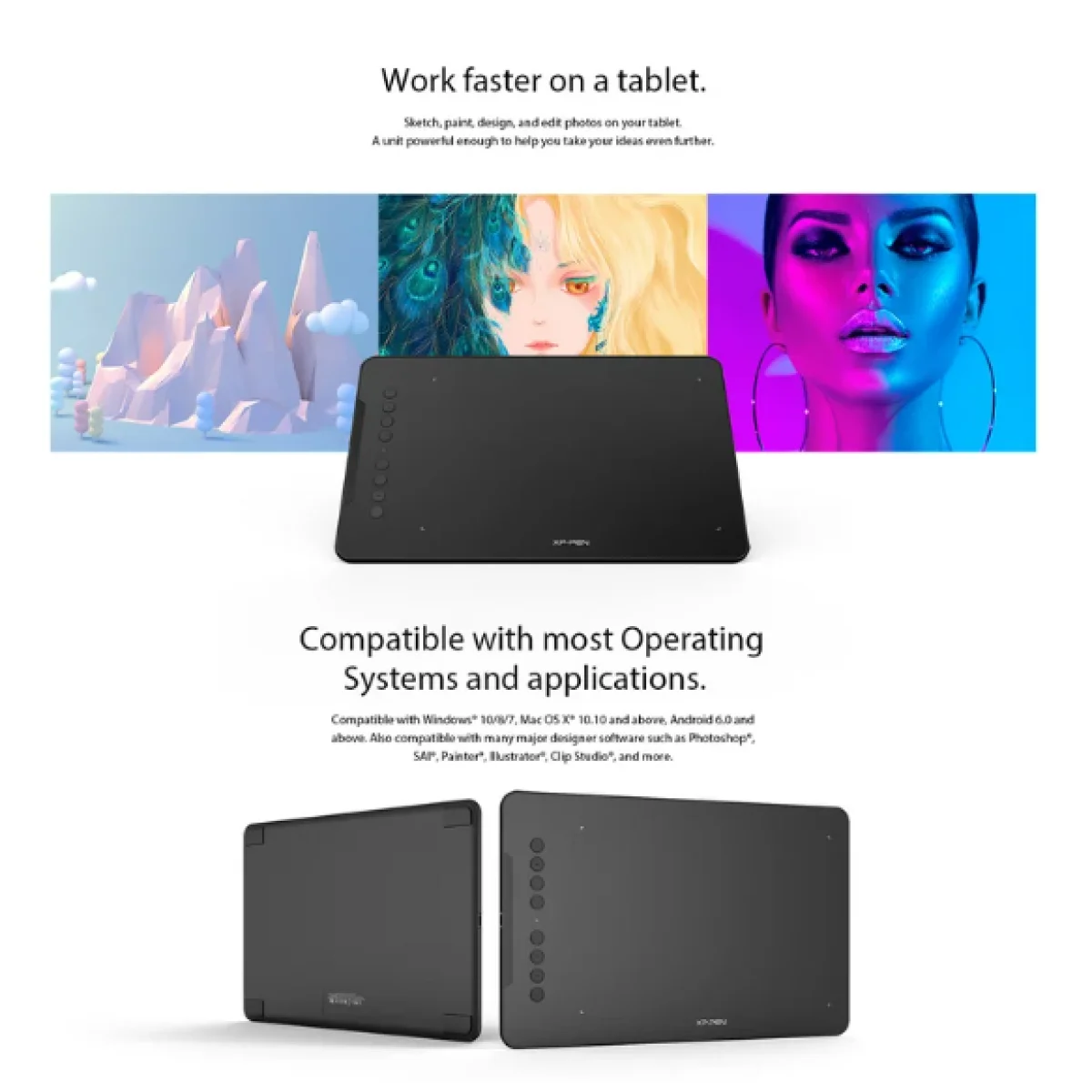 لوح رسم XPPen Deco 01 V3 10x6 إنش مع قلم بدون بطارية و16384 مستوى ضغط و8 أزرار اختصار - Image 4