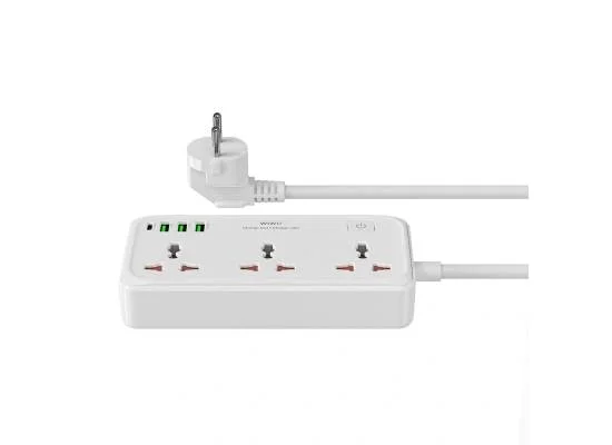 مشترك كهرباء WIWU Wi-S005 7 في 1 بقدرة 30 واط مع 3 مقابس عالمية و3 USB وUSB-C - قابس بريطاني - Image 13