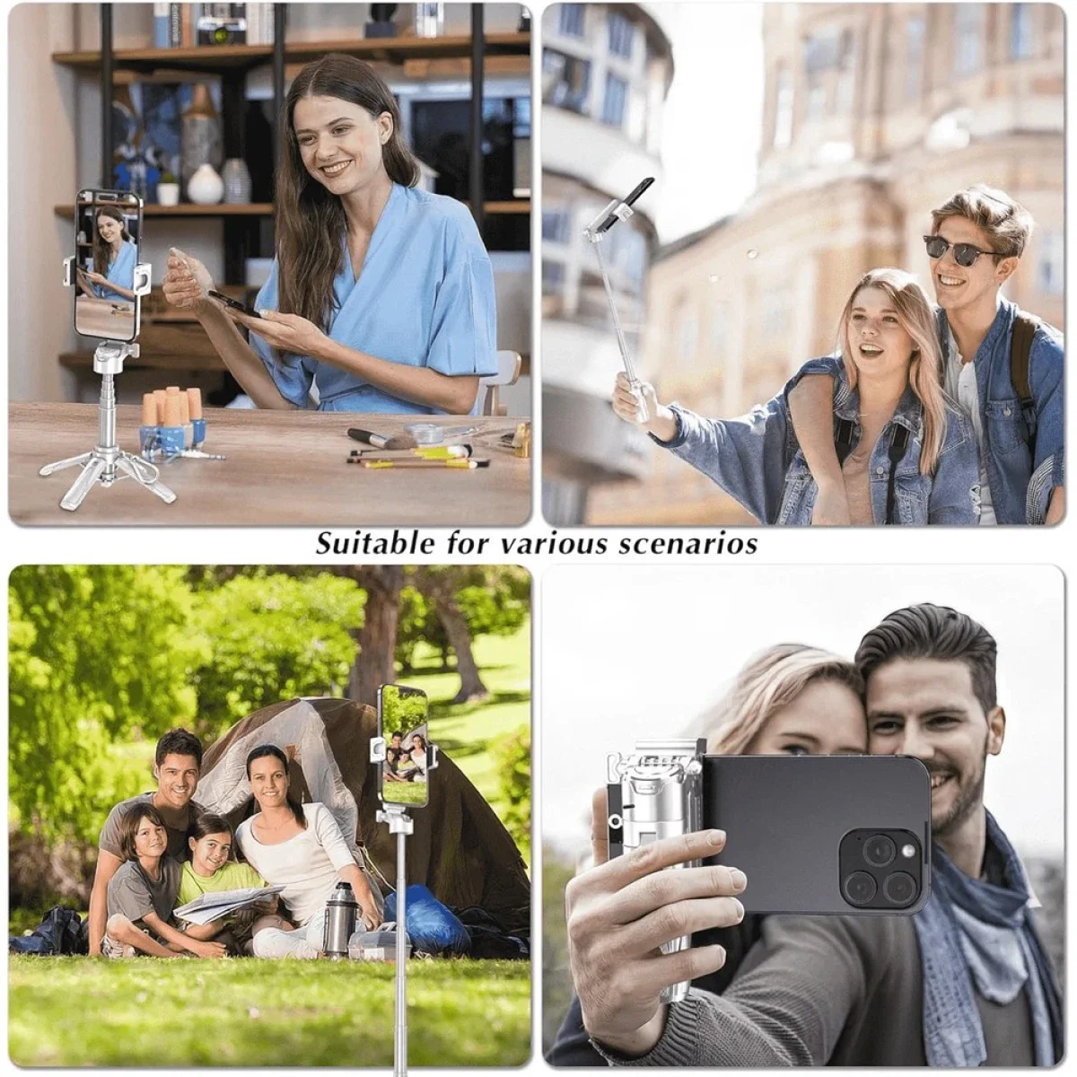Jmary MT-18 Mini Phone Selfie Stick Tripod with Wireless Remote Control - White - Image 6