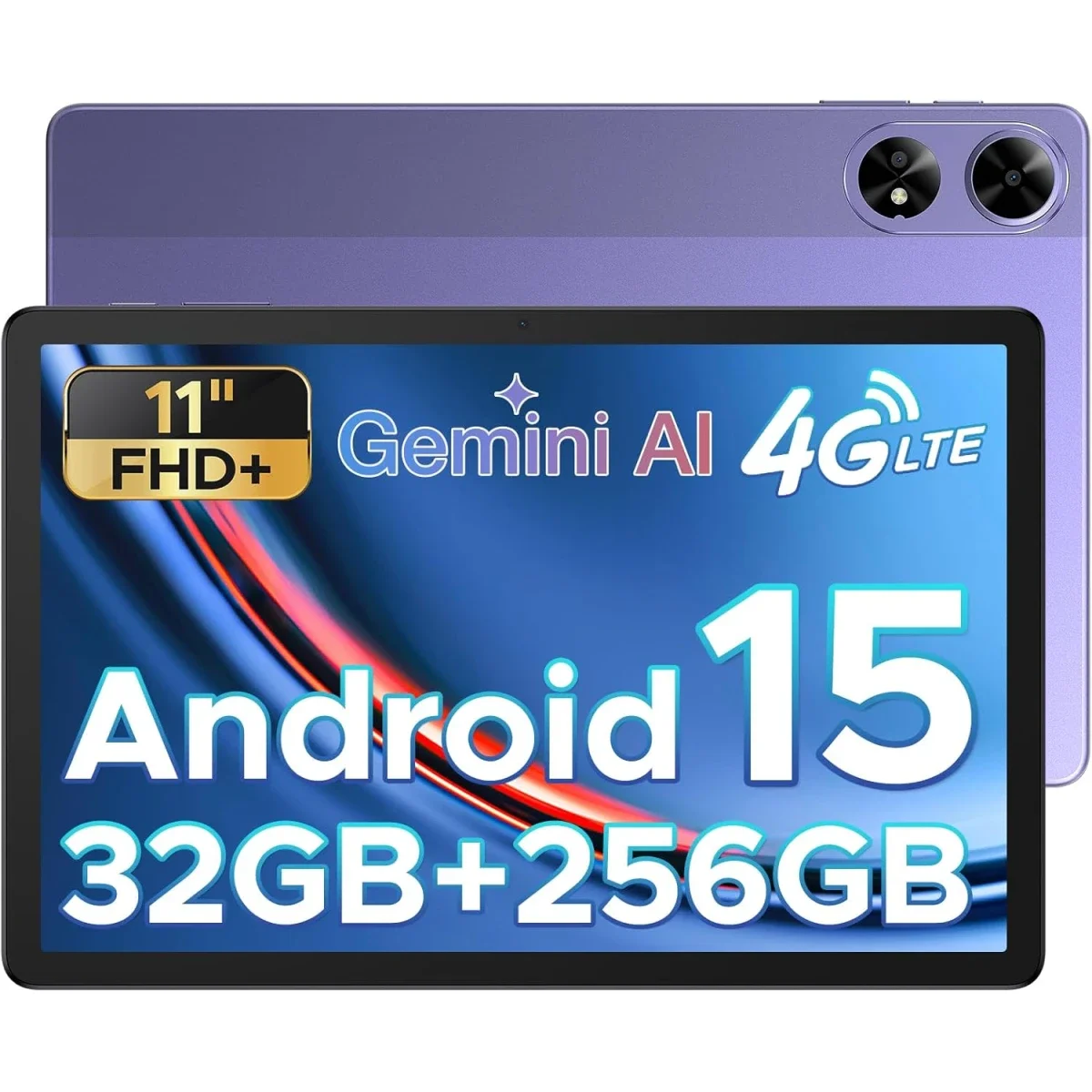 DOOGEE Tab G6 Plus VIB Edition 11-Inch LTE Tablet, 256GB, 8GB + 24GB Shared Memory, Purple
