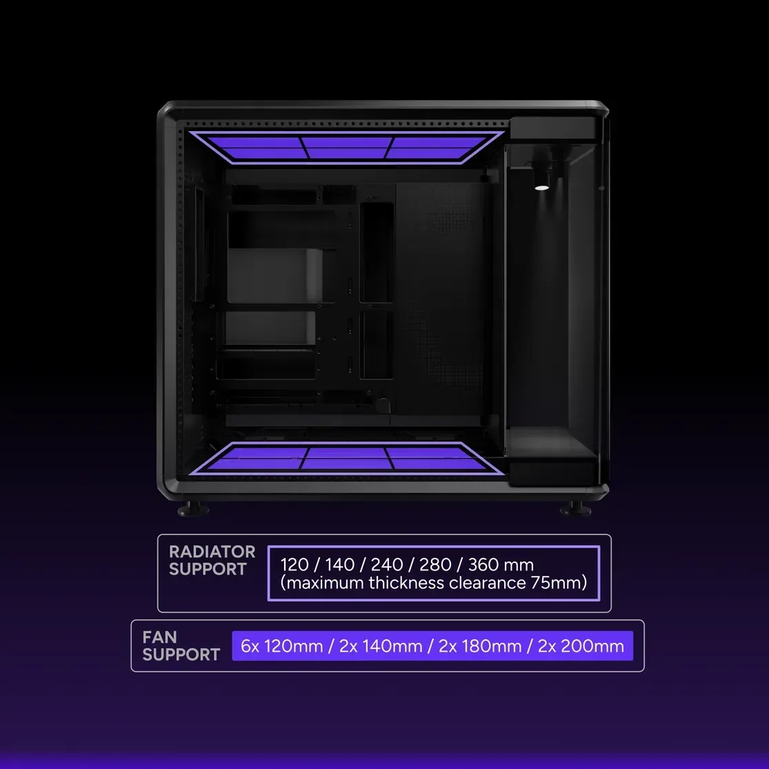 Cooler Master MasterFrame 360 STAGE LCD Open-Frame ATX Mid-Tower PC Case - Thumbnail 15