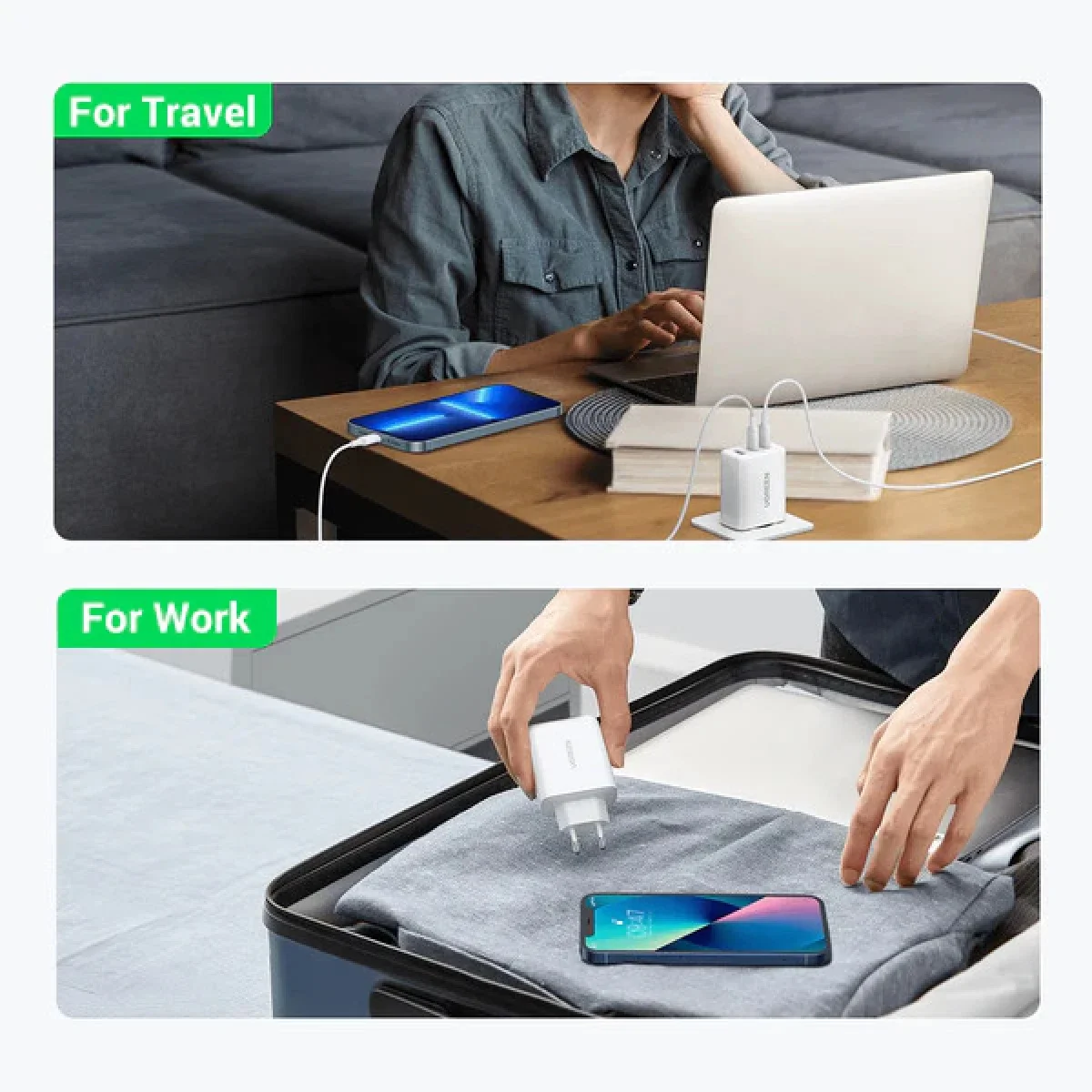 Ugreen 65W USB-C Charger with 3 Ports - Thumbnail 4