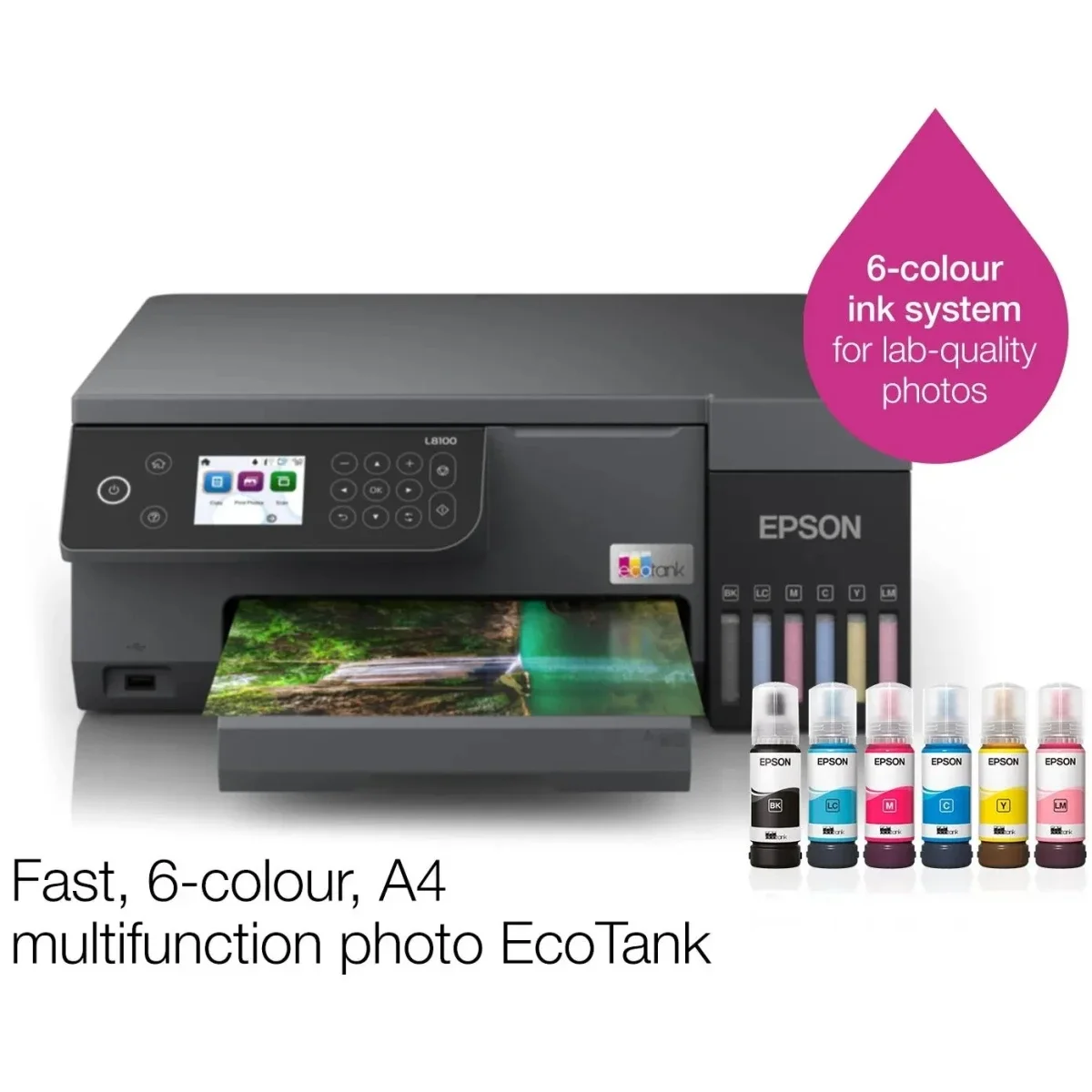 طابعة صور نافثة للحبر A4 متعددة الوظائف 3 في 1 EPSON EcoTank L8100 - Thumbnail 6