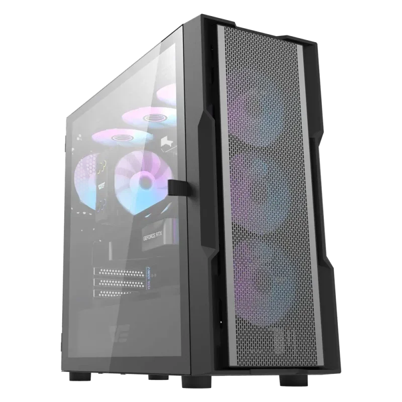 كيس كمبيوتر DarkFlash DK431 E-ATX أسود مع 4 مراوح ARGB مركبة مسبقاً - Image 6