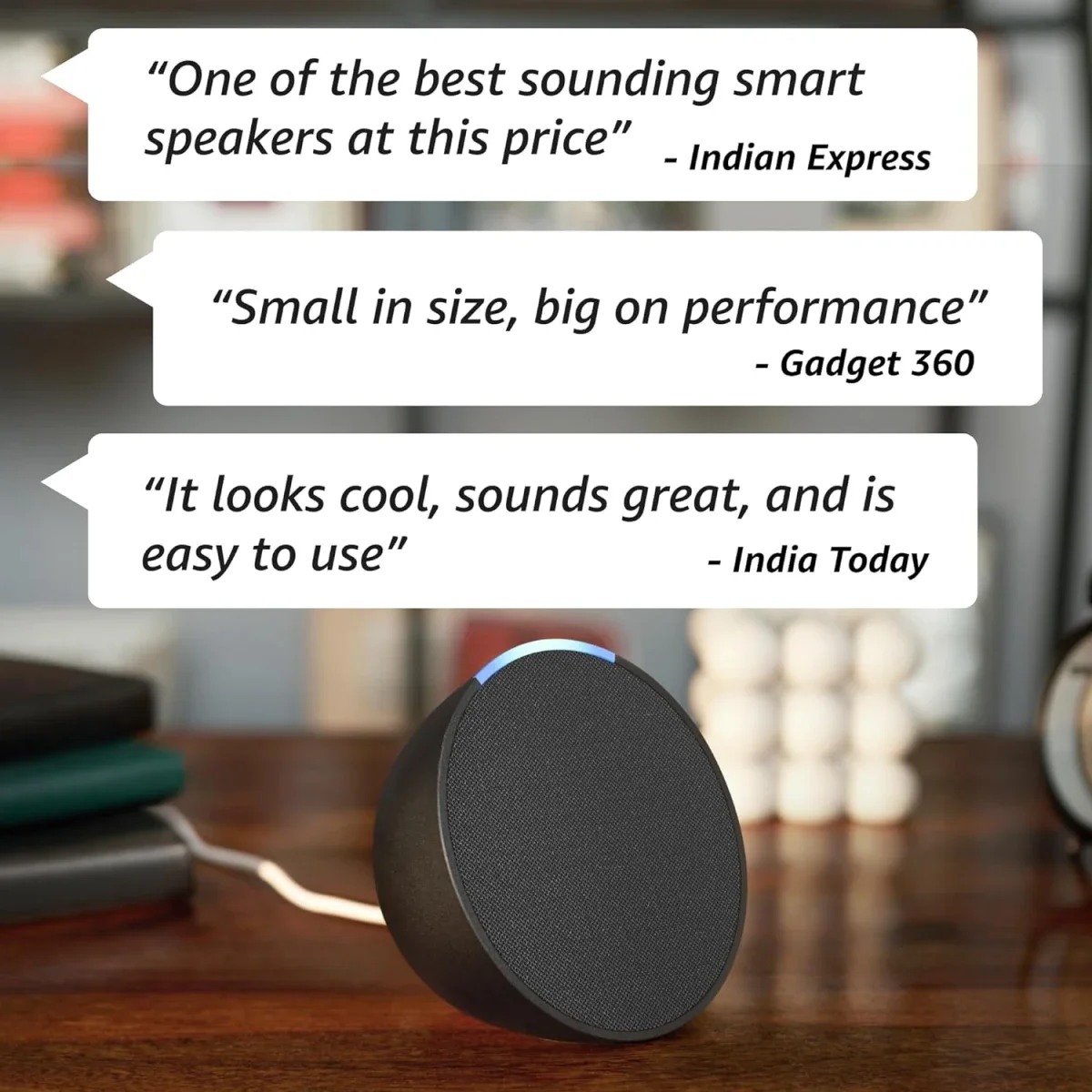 Amazon Echo Pop 1st Gen Smart Speaker with Alexa, Wi-Fi & Bluetooth - Charcoal - Image 4