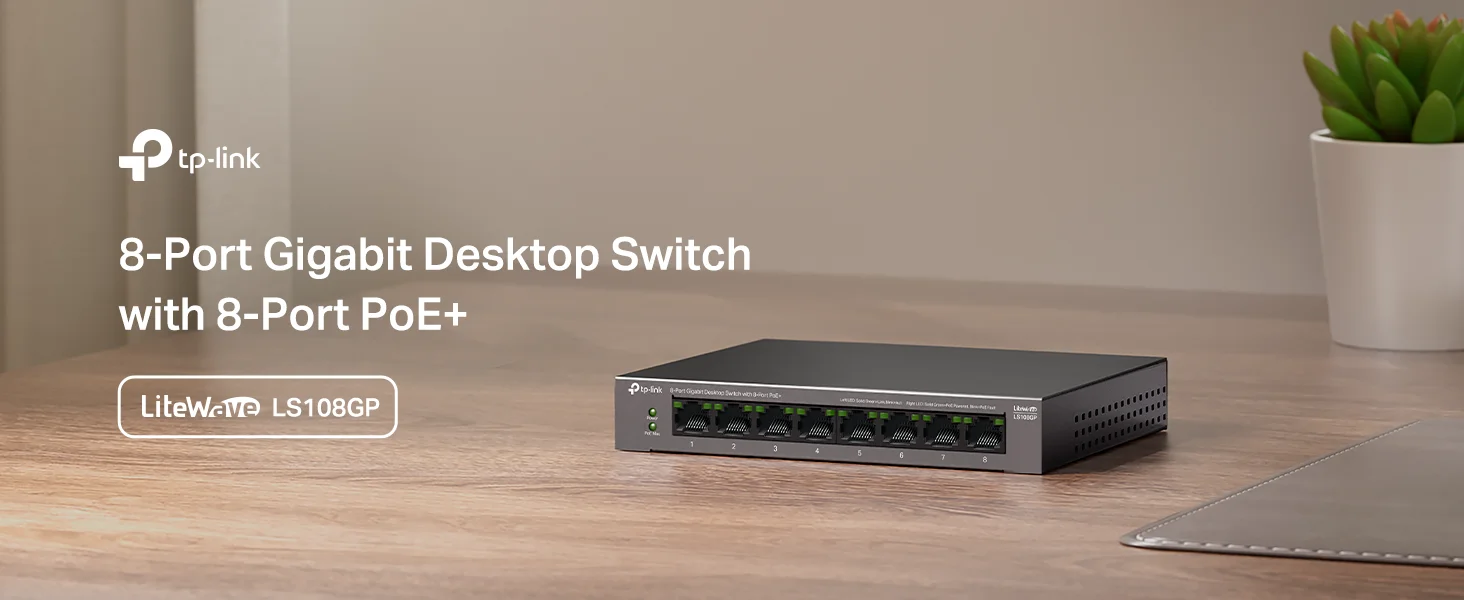 سويتش شبكة TP-LINK LS108GP جيجابت PoE+ بـ 8 منافذ 62W - Image 6