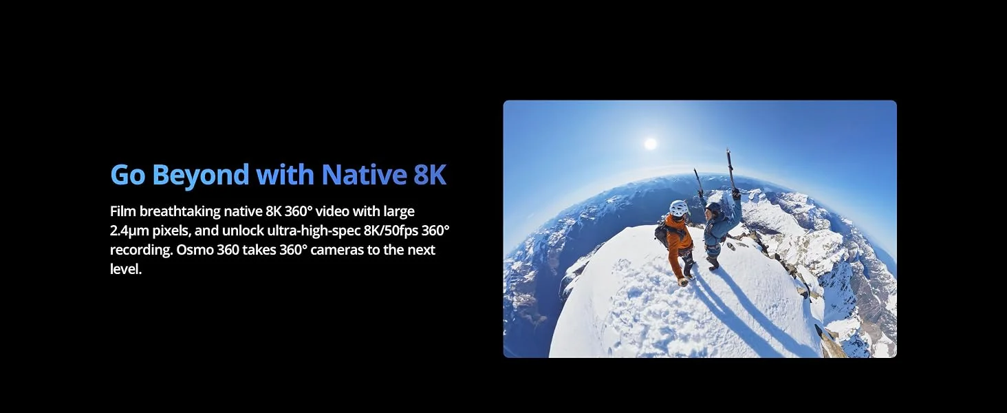 DJI Osmo 360 Adventure Combo 8K 360° Action Camera with 105GB Storage - Thumbnail 17