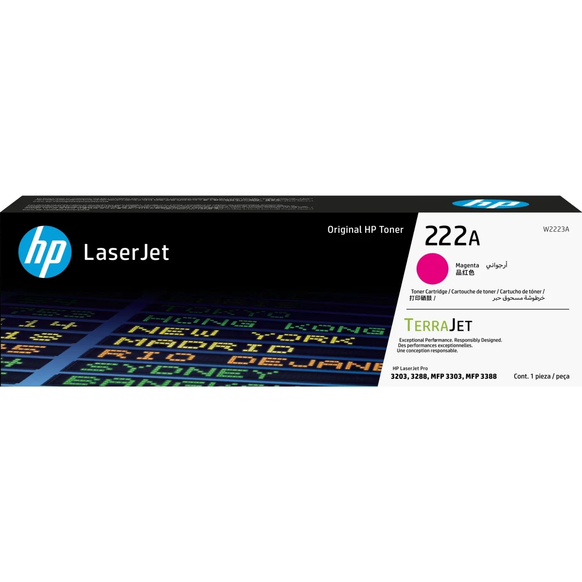 خرطوشة تونر HP 222A W2223A LaserJet أصلية باللون الماجنتا