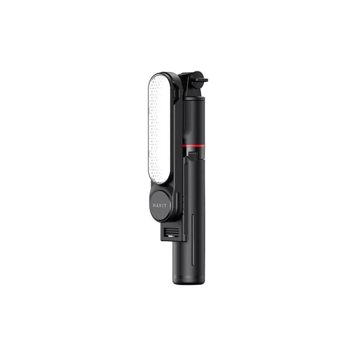 HAVIT ST7600 6-in-1 Selfie Stick Tripod with Bluetooth Remote and Fill Light - Black - Thumbnail 4