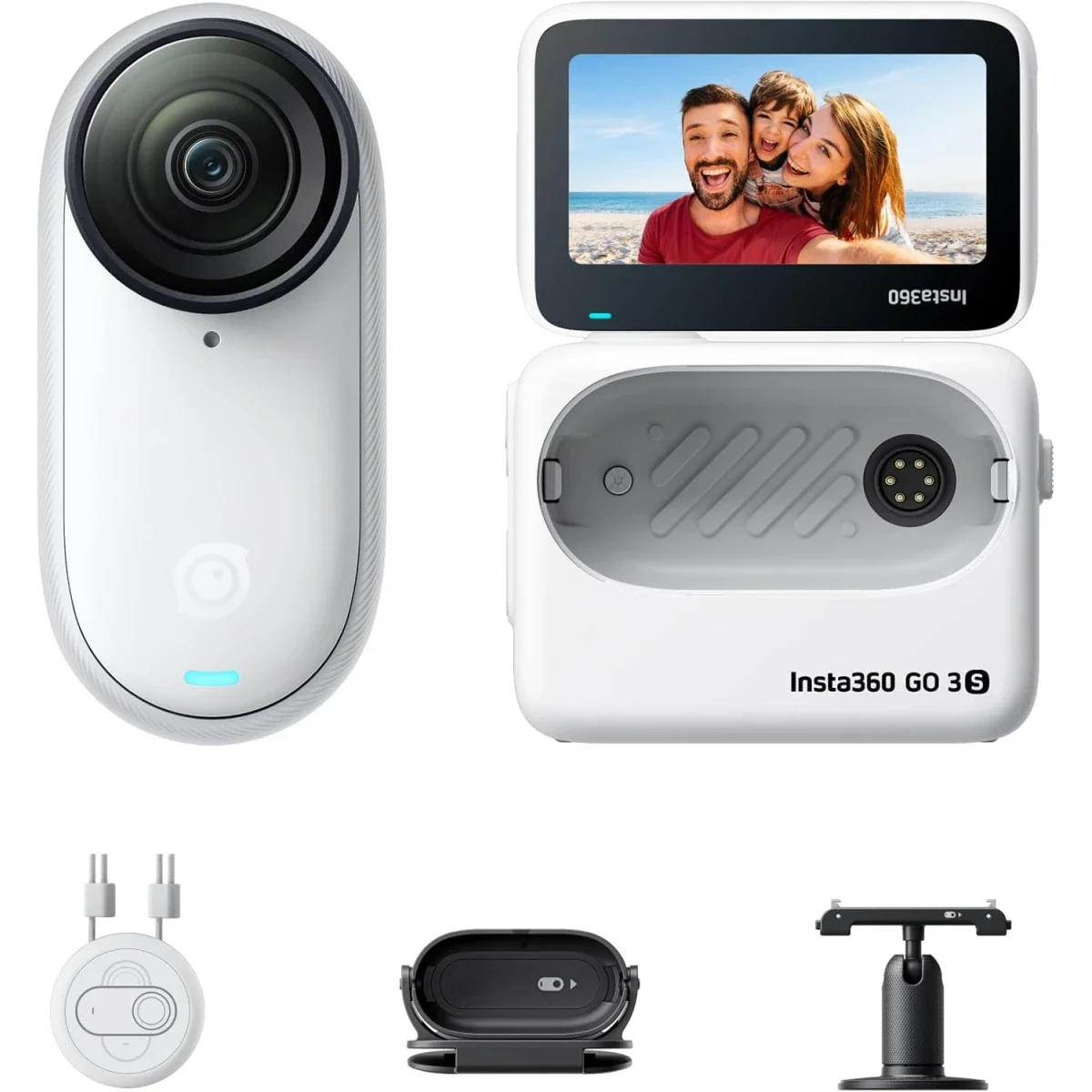 كاميرا تدوين فيديو محمولة Insta360 GO 3S Standard Edition بسعة 128GB باللون الأبيض 4K - Thumbnail 2
