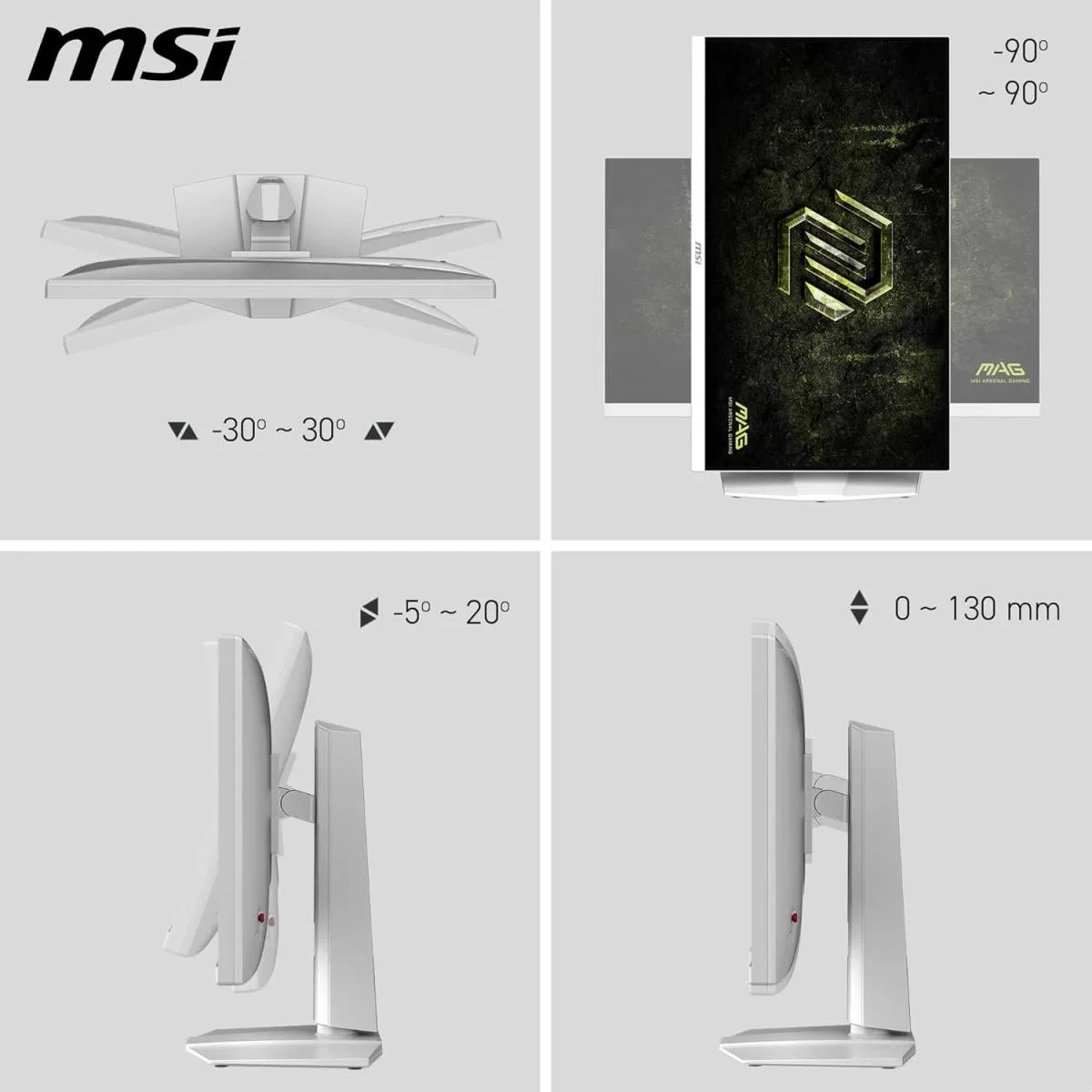 MSI 27-inch Flat Rapid IPS WQHD 2K Gaming Monitor, 200Hz, 0.5ms, HDR400, G-SYNC Compatible, Wide Color Gamut, Ergonomic Stand, 3-Year Warranty – MAG 274QRFW E20 - Image 6