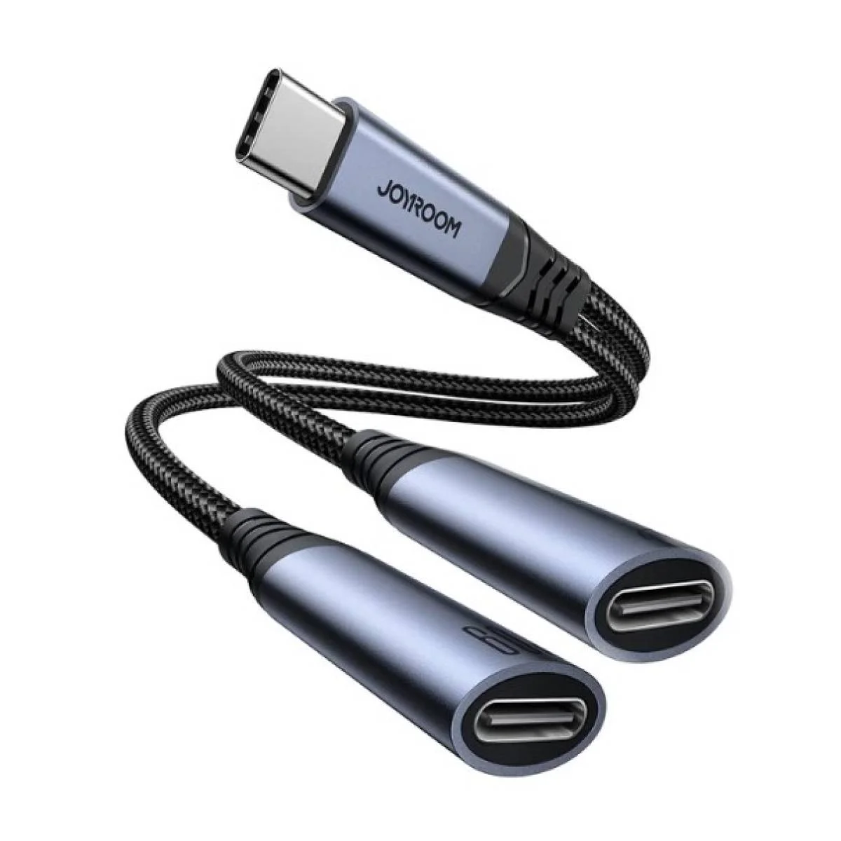 JOYROOM SY-C03 2-in-1 USB-C to Dual USB-C Audio Adapter - Black - Thumbnail 6