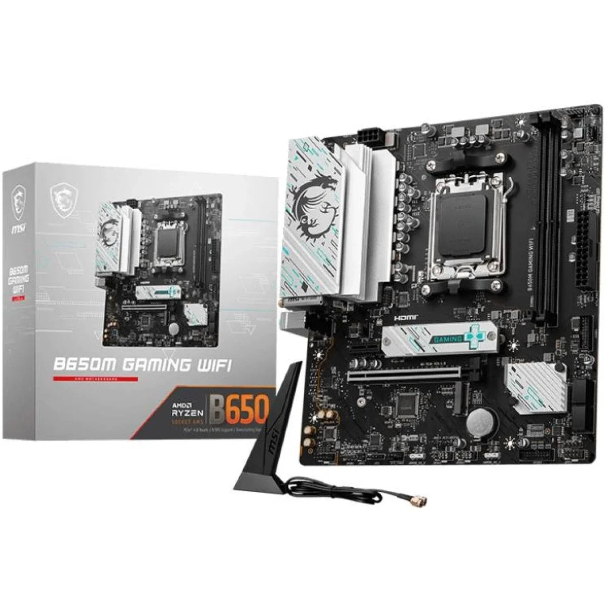 لوحة أم MSI mATX للألعاب AM5 DDR5 وPCIe 4.0 وM.2 Gen4 B650M GAMING WIFI 6E - Thumbnail 2